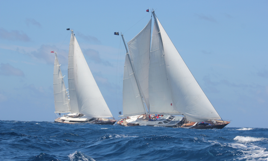 Trimado de mayor y génova en ceñida con viento flojo.